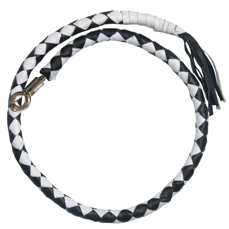Fashion Comfort Hot Leathers MWH1103 ‘Get Back’ Genuine Black and White Leather Whip