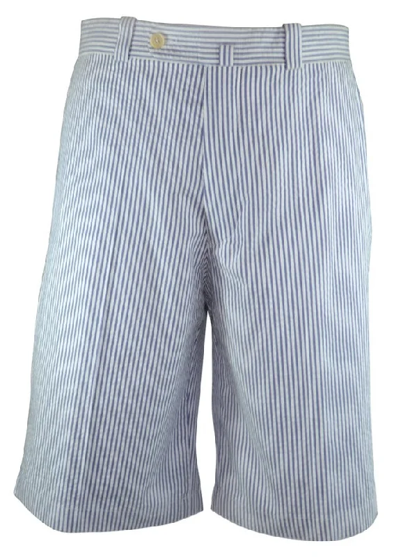 Versatile Style Monterey Cotton Seersucker Shorts - Navy