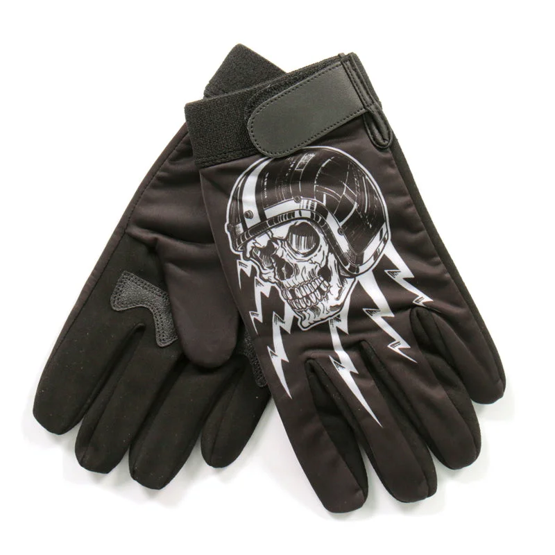 Ultra-lightweight Hot Leathers GVM3005 Sublimated 3/4 Skull Mechanics Glove