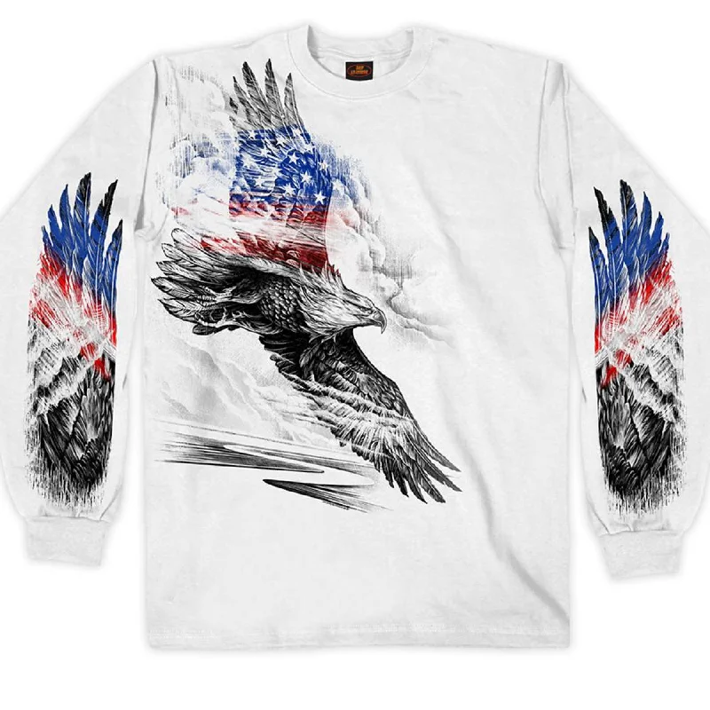 Fashionable Inner Wear Hot Leathers GMS2479 Men's Long Sleeve Pencil Eagle Patriotic White Shirt Fashionable Inner Wear Hot Leathers GMS2479 Men's Long Sleeve Pencil Eagle Patriotic White Shirt
