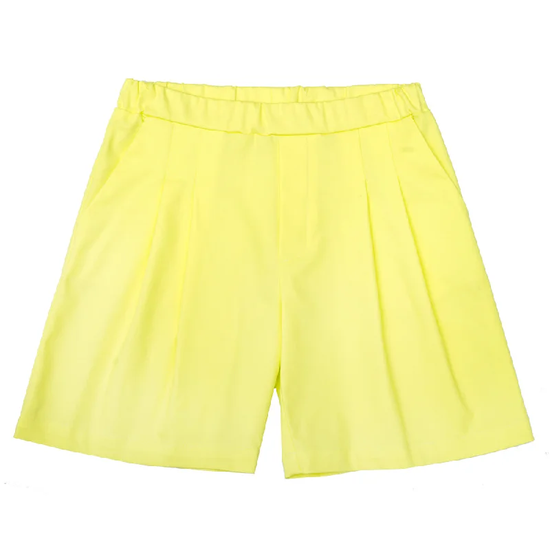 Double-sided Wear Flax Yellow Shorts
