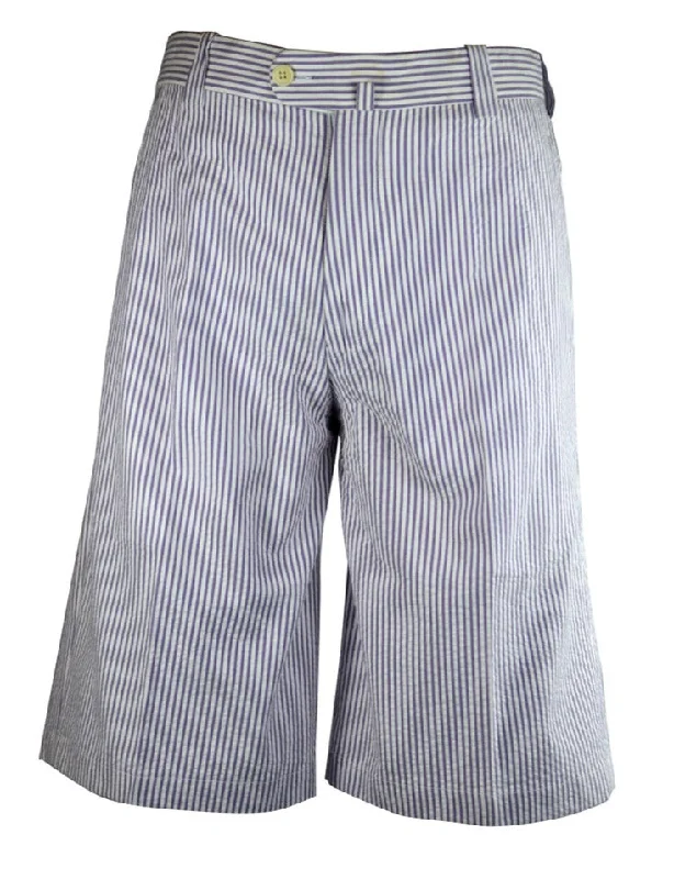 Soft Comfort Monterey Cotton Seersucker Shorts - Purple