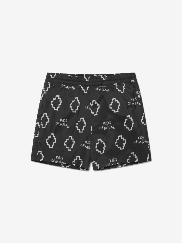 Leisure Sports Marcelo Burlon Boys Logo Print Swim Shorts