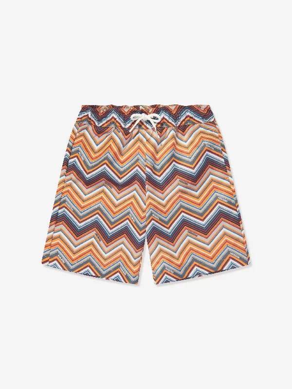 Modern Chic Missoni Boys Zigzag Swim Shorts in Multicolour