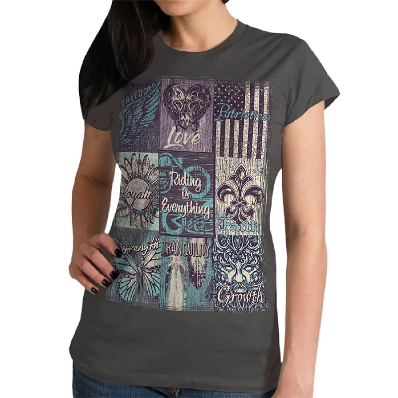 Celebrity Picks Hot Leathers GLR1521 Ladies Riding Is Everything Charcoal T-Shirt