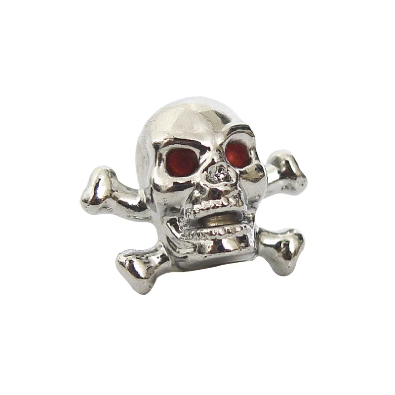 Cozy Layers Hot Leathers MPA1219 Chrome Skull and Bones Valve Caps Cover