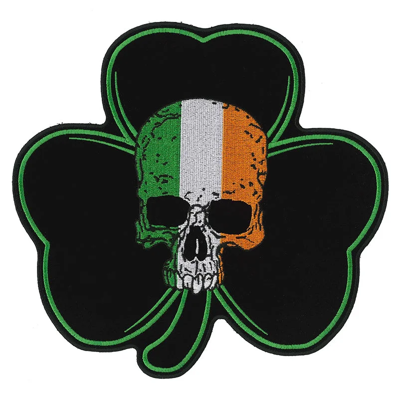 Comfortable Design Hot Leathers PPQ1347 Shamrock Skull 9" Patch