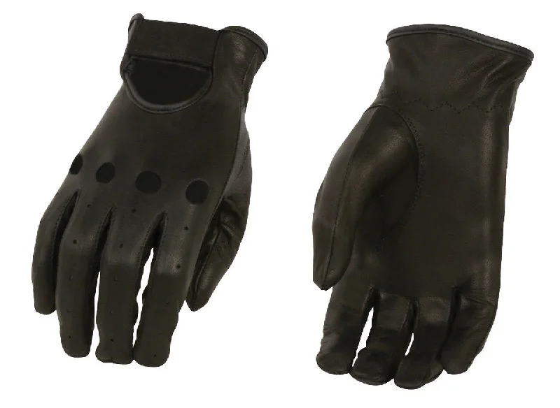 Short Design Xelement XG37535 Ladies Black Unlined Classic Leather Driving Gloves