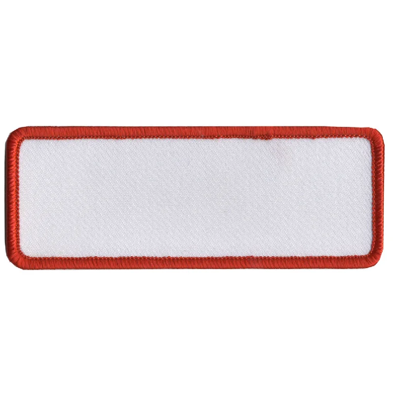 Trendy Layers Hot Leathers PPP1006 Blank White with Red Trim 4" x 1.5" Patch
