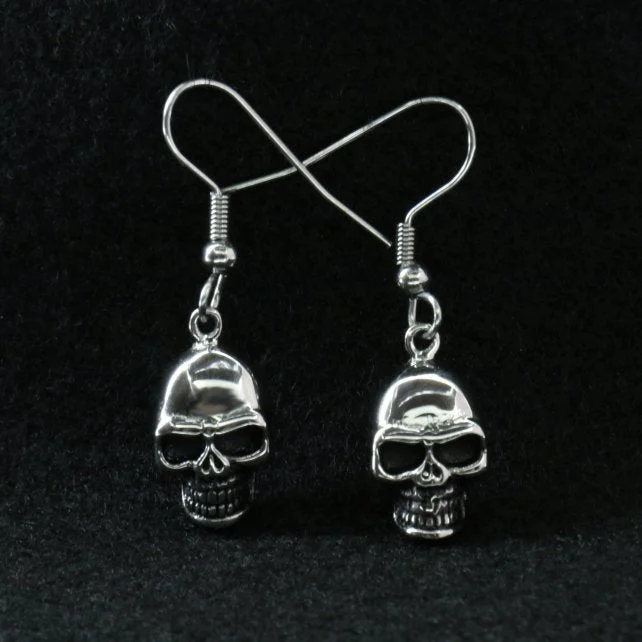 Soft Textures Hot Leathers JWE1102 Stainless Steel Skull Earrings