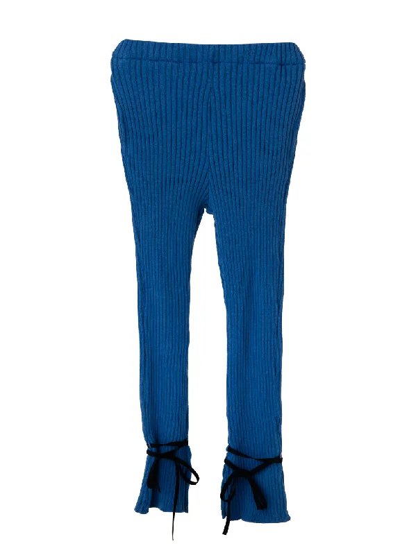 Unique Fashion Smoke Blue Knit Rib Leggings