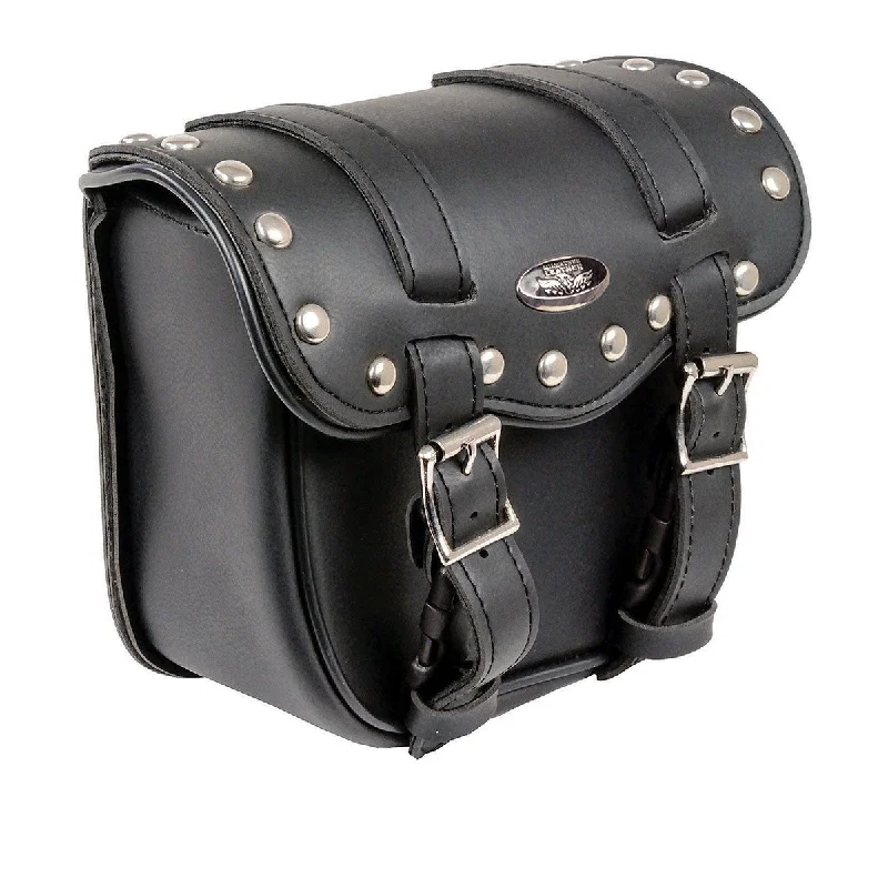 Minimal Style Milwaukee Leather SH546 Small Black PVC Studded Motorcycle Sissy Bar Bag Minimal Style Milwaukee Leather SH546 Small Black PVC Studded Motorcycle Sissy Bar Bag