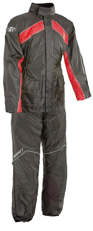 Cozy Fitting Joe Rocket 'RS-2' Mens Black/Red Rain Suit