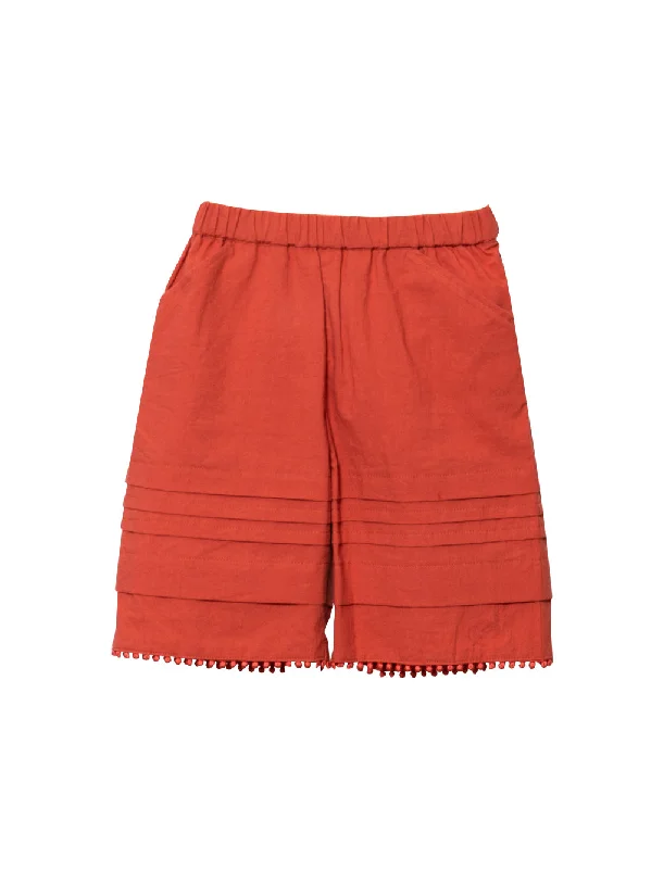 Cozy Chic Trends Red Tuck Shorts