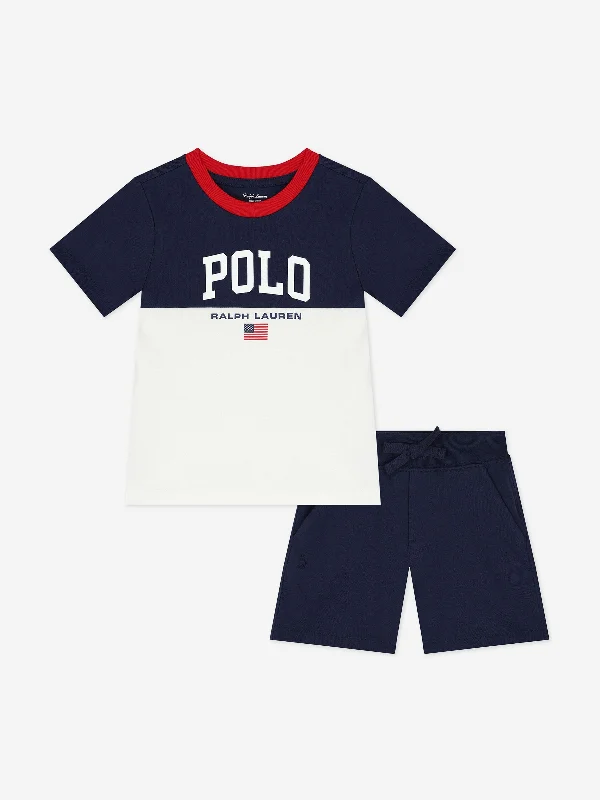 Playful Style Ralph Lauren Baby Boys Polo Shorts Set in White