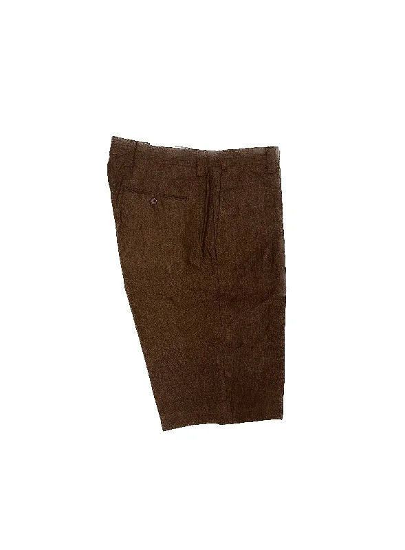 Comfortable And Casual Inserch Linen Shorts P21116-24 Chocolate