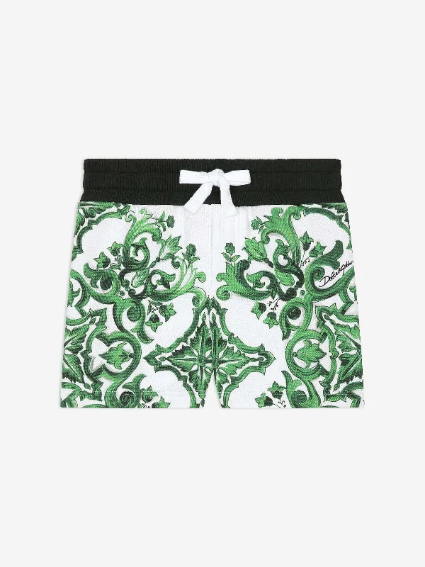 Effortless Elegance Dolce & Gabbana Baby Boys Maiolica Shorts in Green