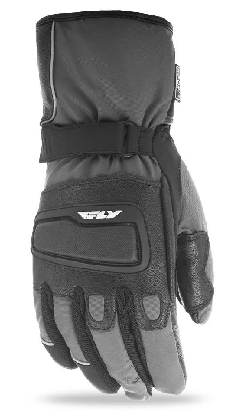 Elegant Dressing Fly Racing 'Xplore' Gunmetal and Black Leather Snowmobile Gloves