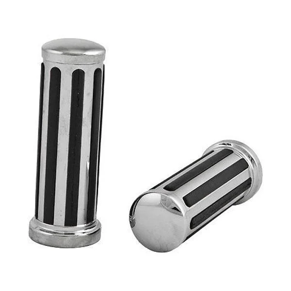 Simple Looks HardDrive Rail Style Black Grips with Smooth End Caps for Harley Davidson 1973-2014 All models