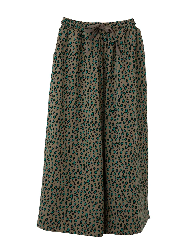Lace Design Leopard Cutsaw Pants