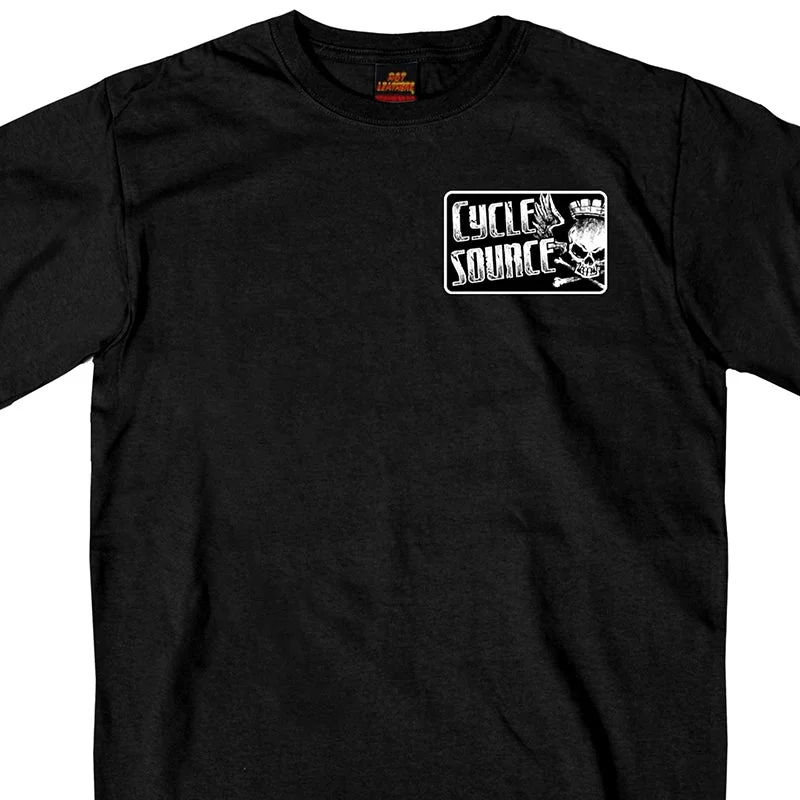 High Street Design Hot Leathers CSM1015 Official Cycle Source Logo Black T-Shirt