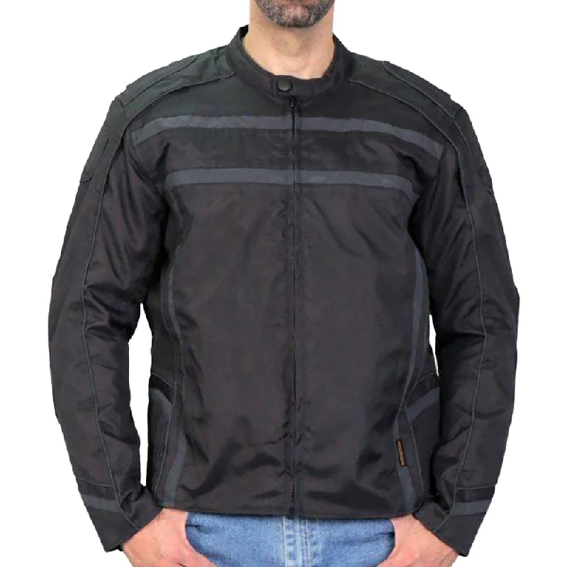 Refreshing Design Hot Leathers JKM1023 Men’s Black High Visibility Nylon Jacket with Concealed Carry Pocket