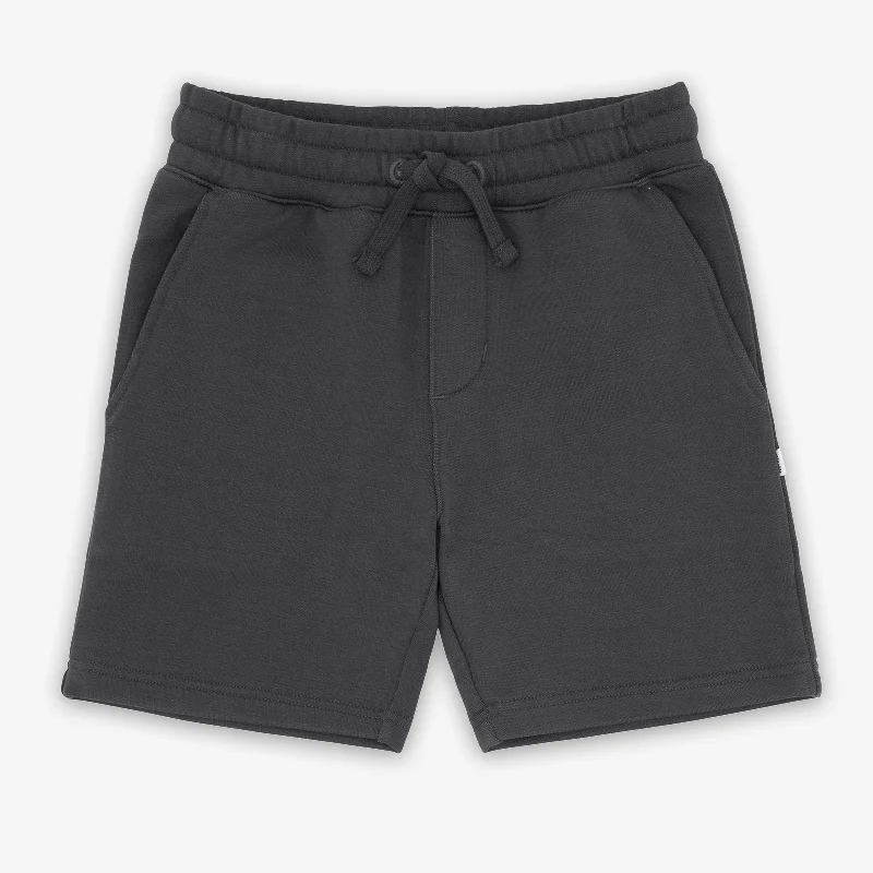 Timeless Style Washed Black Drawstring Shorts
