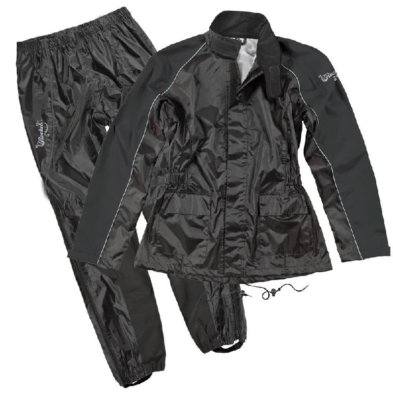 Easy Comfort Style Joe Rocket 'RS-2' Womens Black Motorcycle Waterproof Rain Suit