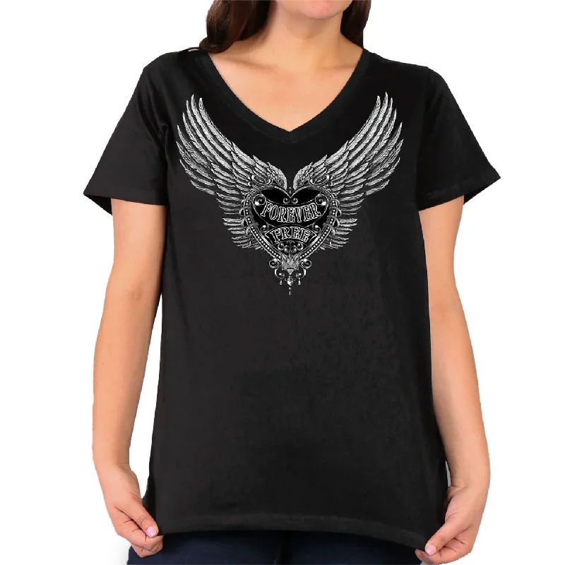 High-end Wear Hot Leathers GLR1509 Silver Flight Forever Free Ladies Tee