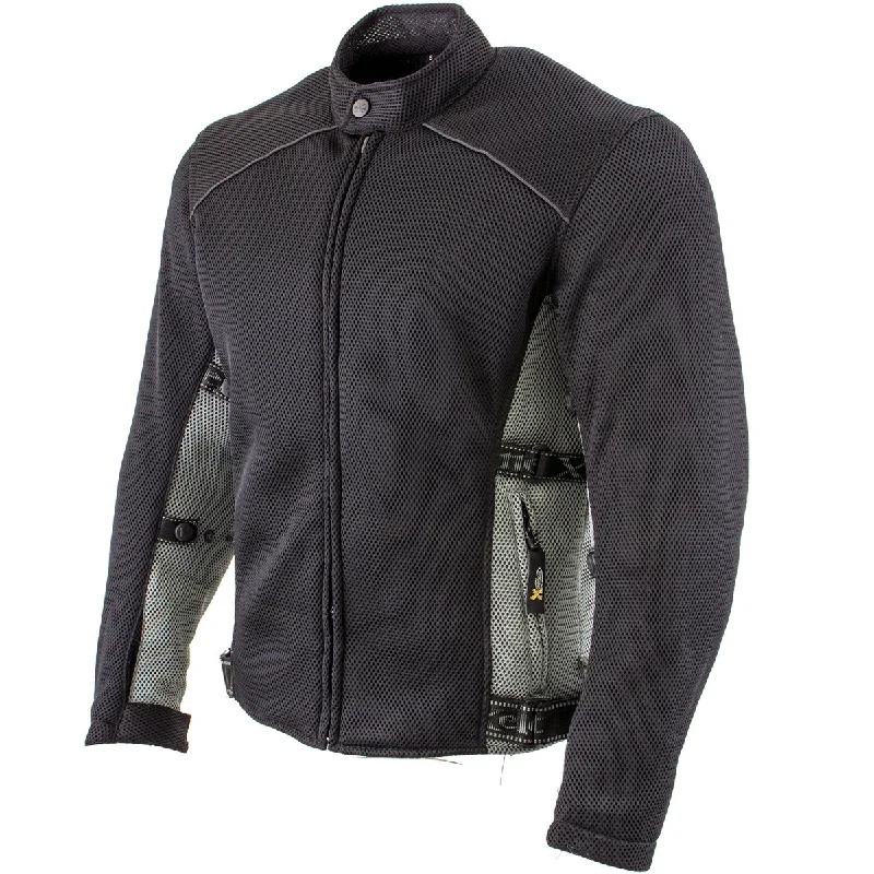 Dessert Matching Xelement CF505 Men's 'Phantom Rider' Black Advanced Mesh Sports Motorcycle Jacket with X-Armor Protection