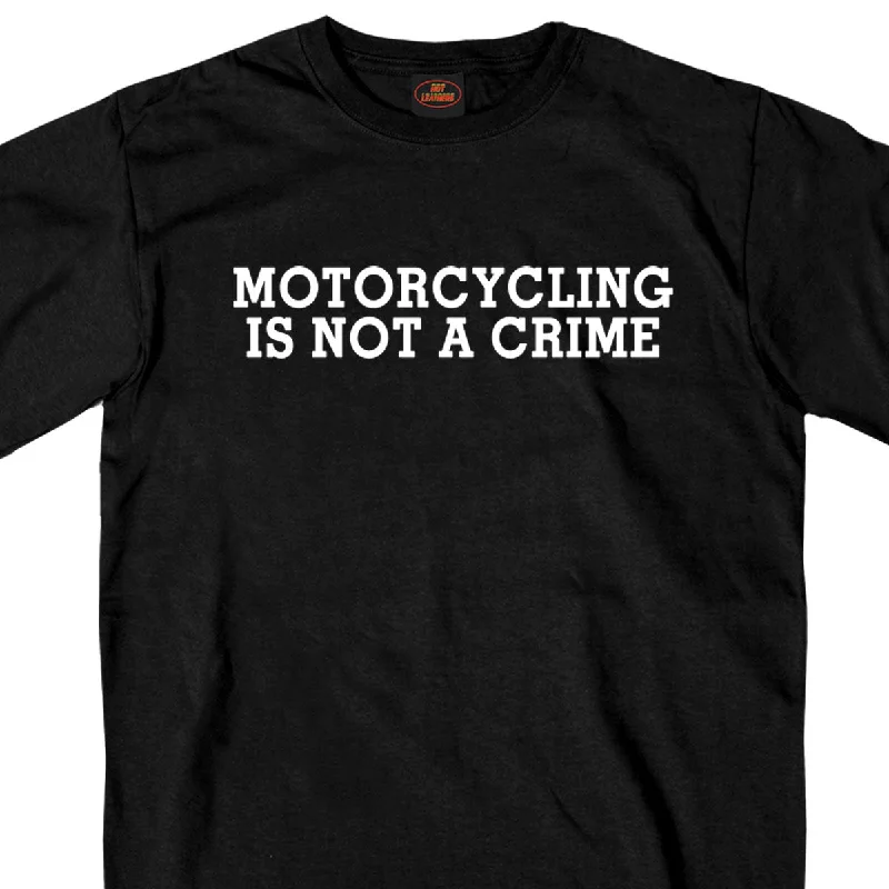 Free And Comfortable Hot Leathers GSB360 Men’s ‘Motorcycling Is Not A Crime Shirt’ Black Short Sleeve T-Shirt