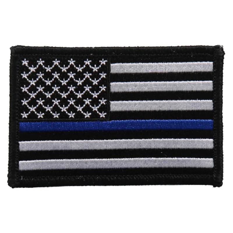 Timeless Style Hot Leathers PPF5111 Flag Thin Blue Line Embroidered 3"x2" Patch