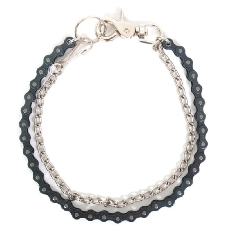 Classic Series Hot Leathers CWA1039 Double Bike Link 18” Black and Silver Wallet Chain