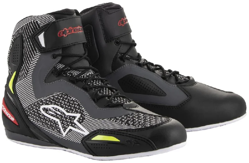 Casual Style Alpinestars Men’s Faster-3 Rideknit Black, Grey and Fluorescent Yellow Riding Shoes