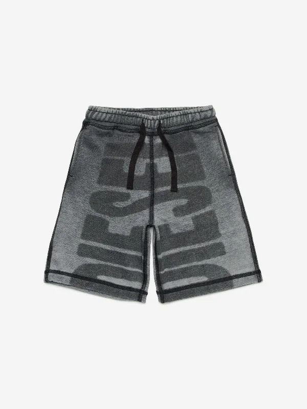 Elegant And Lazy Diesel Boys Logo Shorts in Grey