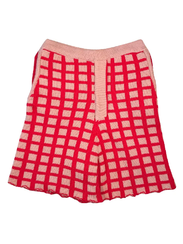 Fresh And Capable Pink and Red Knit Shorts