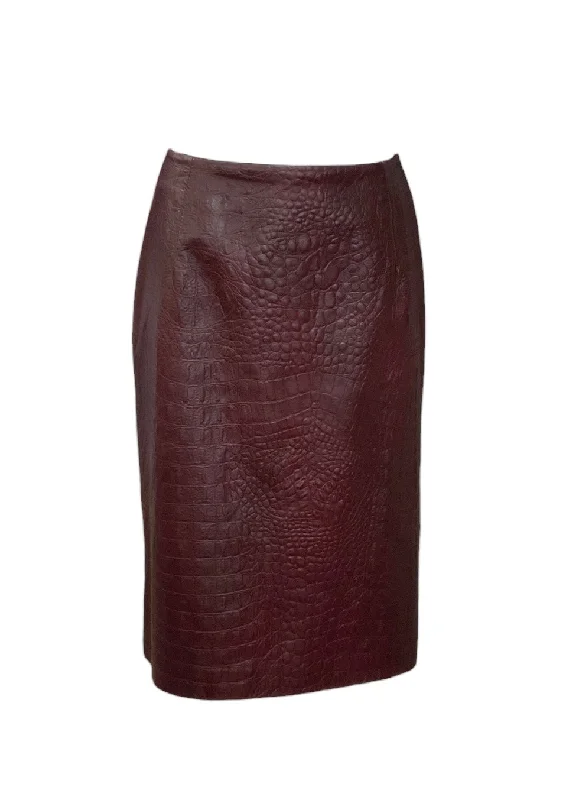 Comfy Dress Oscar de la Renta Women’s Maroon Skirt 10P