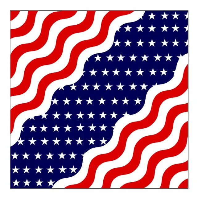 Warm Chic Hot Leathers BAB1079 Wavy American Flag Bandana