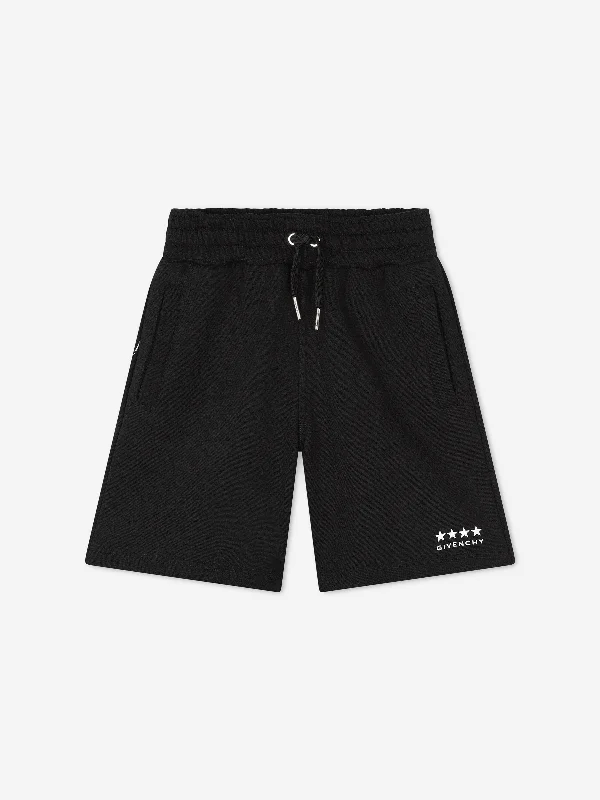 Elegant Style Givenchy Boys Logo Shorts in Black