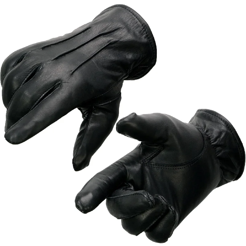 Casual Choice Milwaukee Leather SH234 Men's Black Thermal Lined Leather Motorcycle Hand Gloves W/ Sinch Wrist Closure