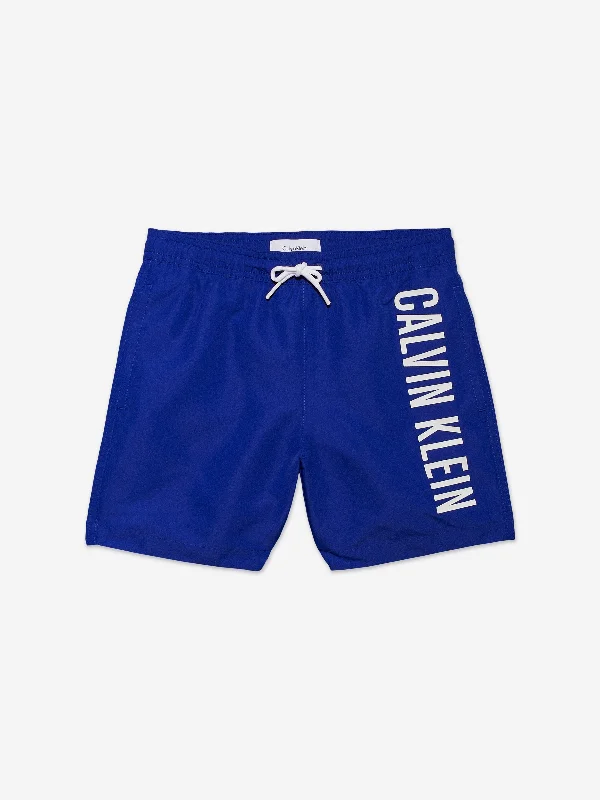 Cozy Essentials Wear Calvin Klein Boys Medium Drawstring Swim Shorts in Blue