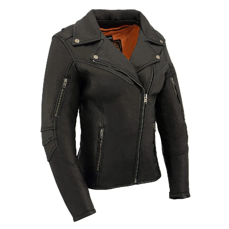 Noble And Elegant Milwaukee Leather MLL2581 Women's Black 'Classic' Leather Lightweight Long Length Vented Jacket