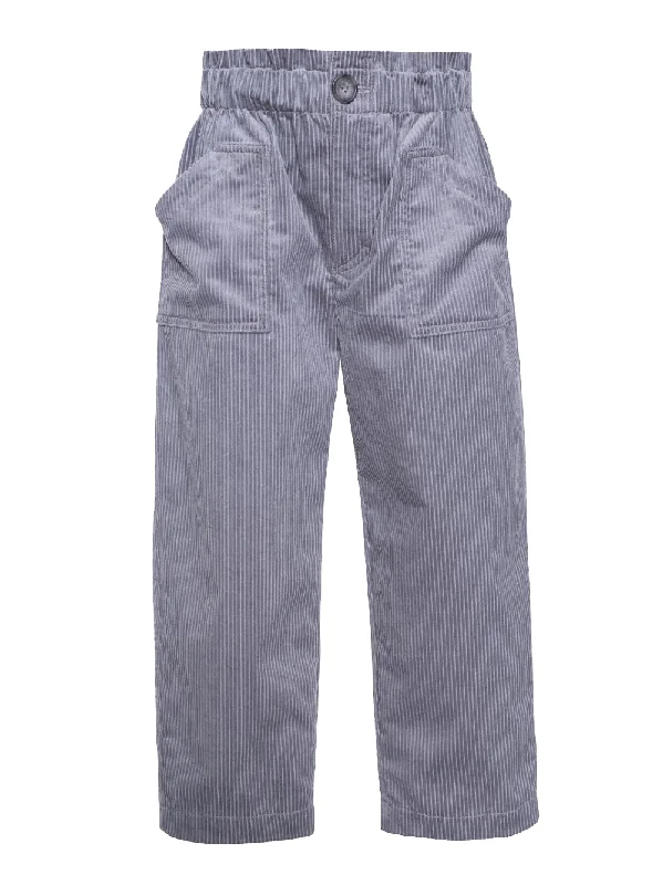 Tropical Style Curduroy Grey Pants