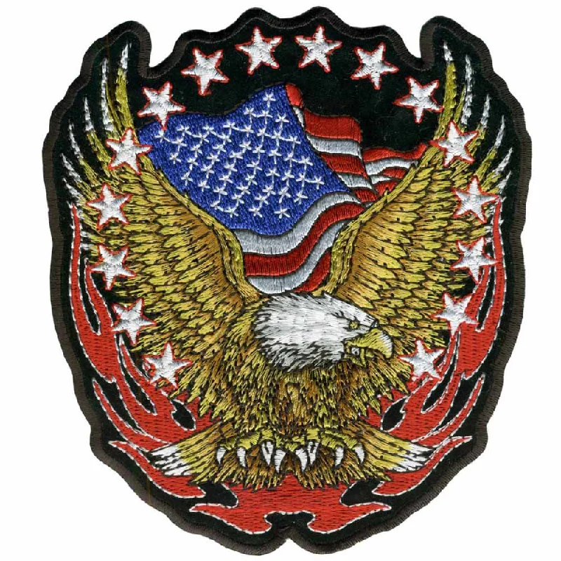 Stylish Comfort Hot Leathers PPA1427  Eagle Flag and Stars 11" x 12" Patch