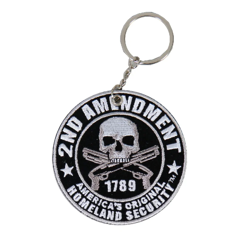 British Style Hot Leathers KCH1017 2nd Amendment America's Original Homeland Security Embroidered Keychain