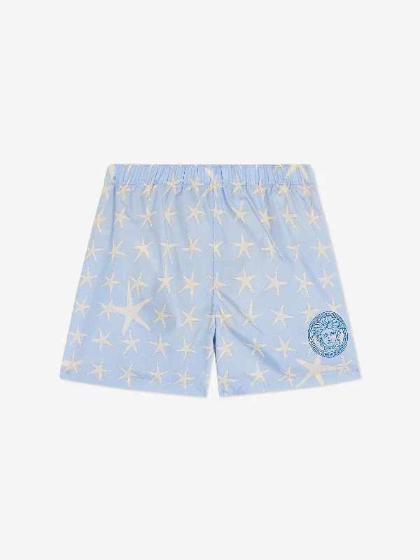 Cozy Shirts Versace Boys Starfish Swim Shorts in Blue
