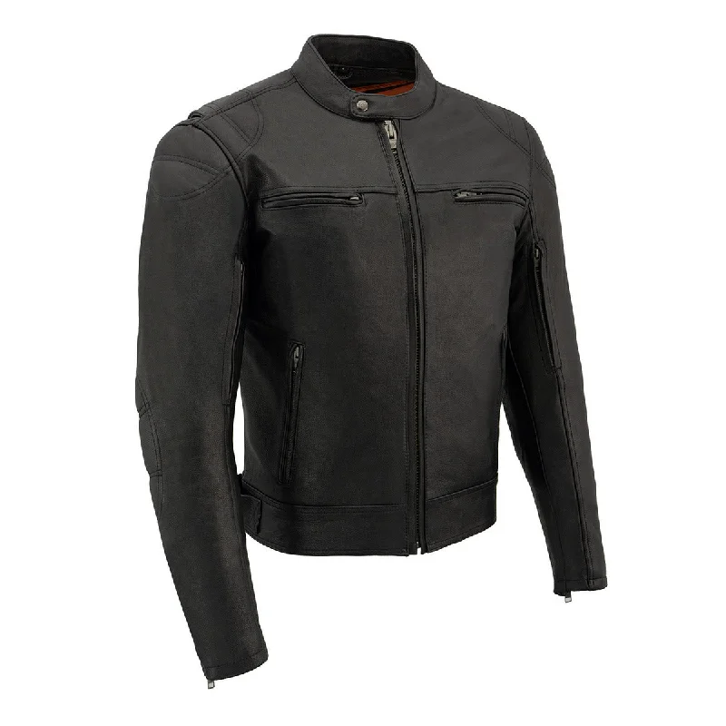 Leisure Sports Milwaukee Leather MLM1560 Men's Black Long Body and Vented Motorcycle Leather Jacket