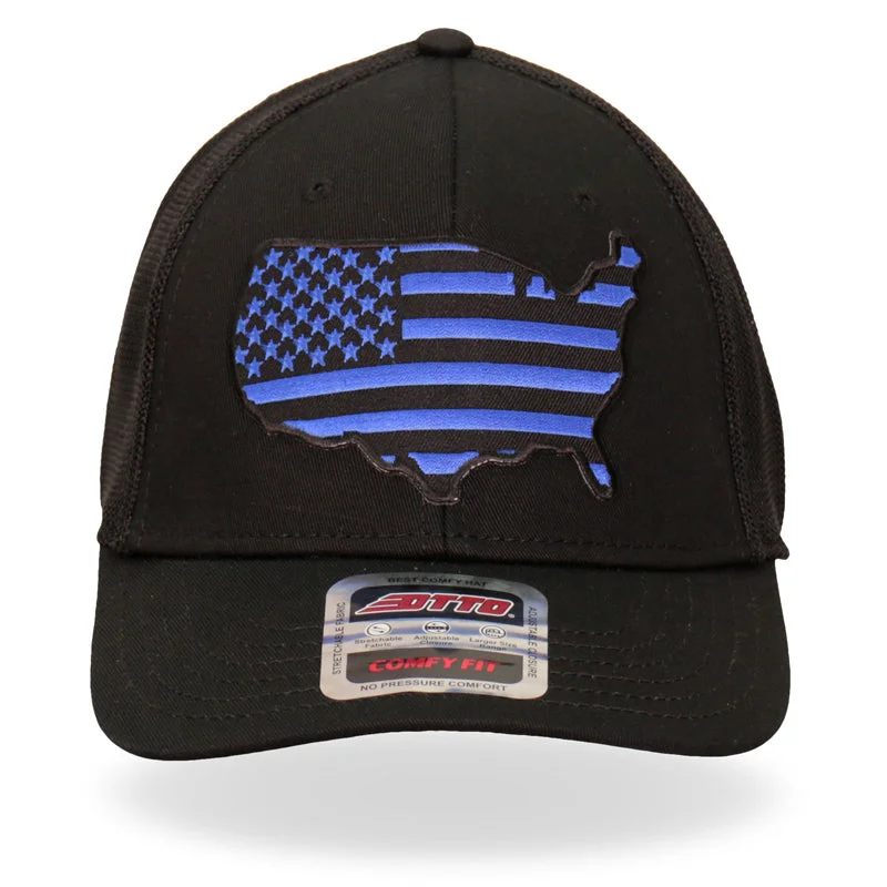 Noble Temperament Hot Leathers GSH1037 Blue Country Flag Trucker Hat