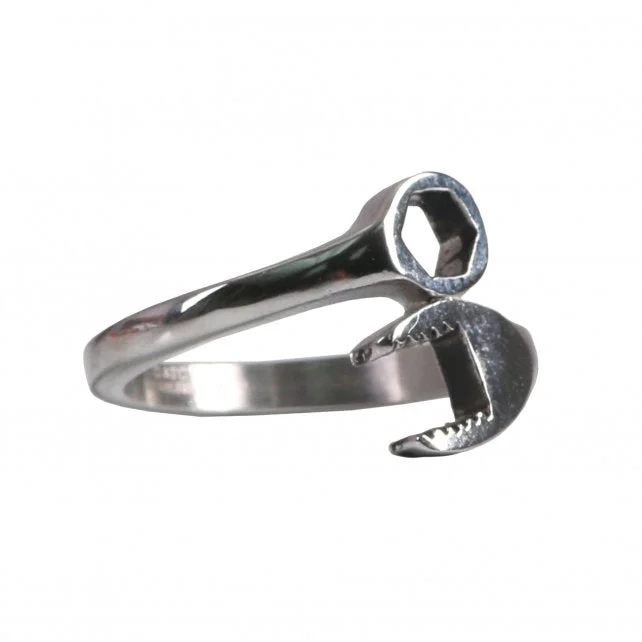 Celebrity Style Hot Leathers JWR1115 Ladies Wrench Biker Stainless Steel Ring