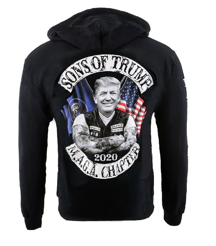 Warm Atmosphere Biker Clothing Co. BCC118010 Men's Black 'Sons of Trump' Pullover Motorcycle Hoodie